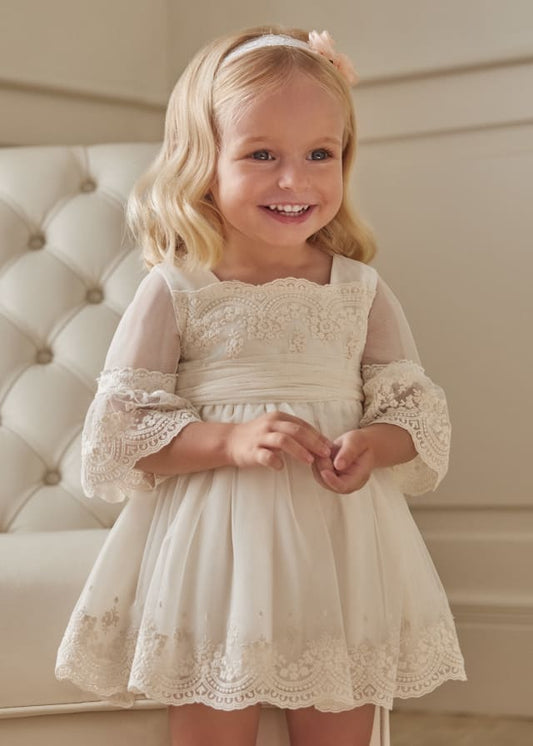 Abel & Lula Embroidered Tulle Baby Dress