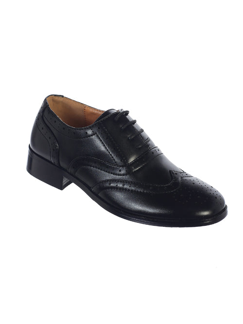 Boy's Leather Wingtip Shoes
