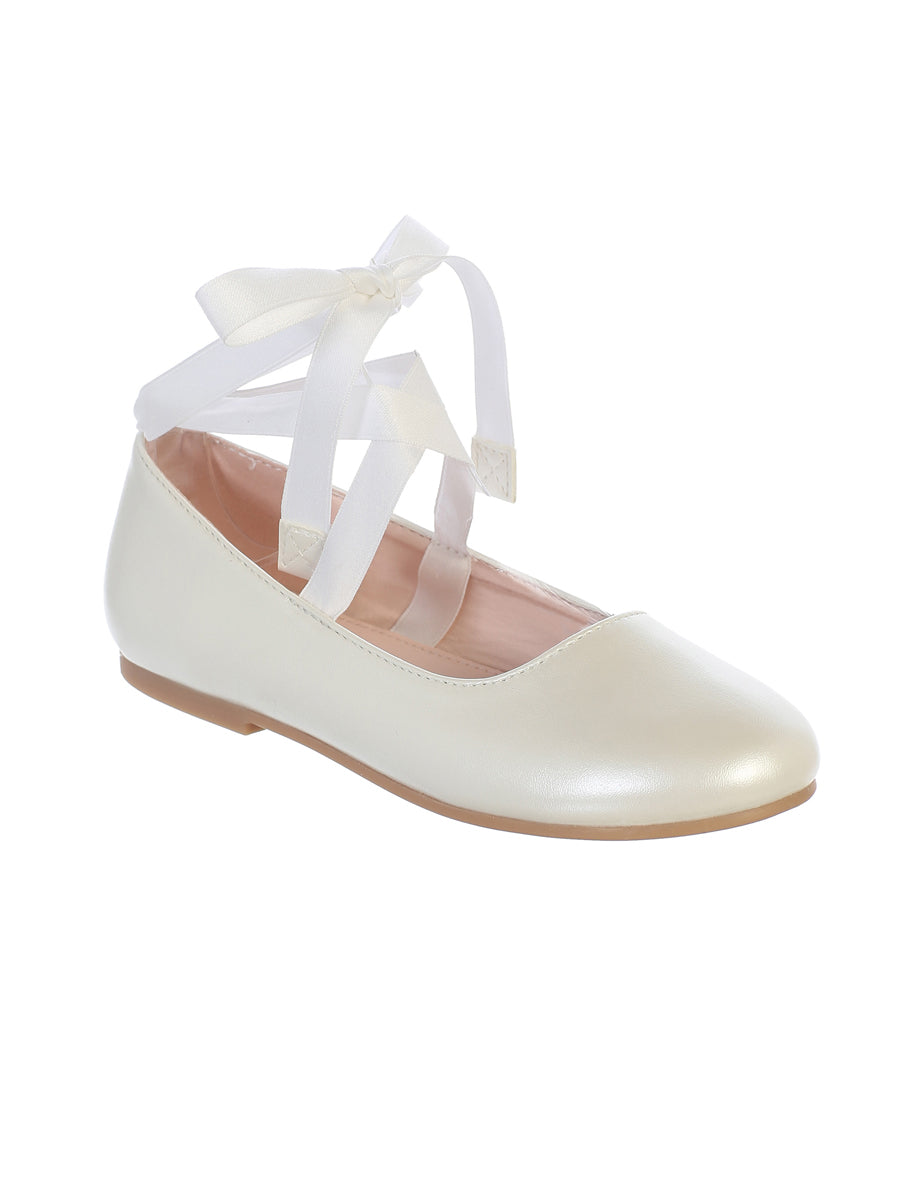 Matte Mary Jane Flats with a Ribbon Ankle Tie