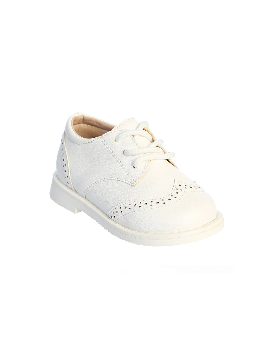 Boys Matte PU Leather Wing Tip Shoes