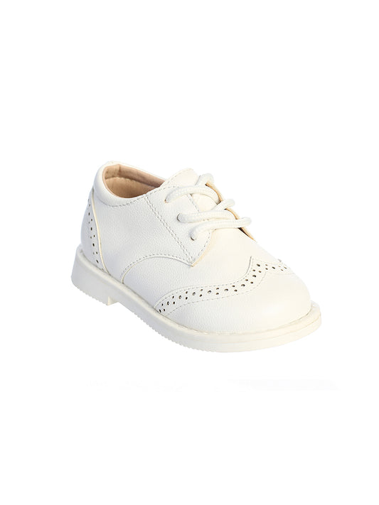 Boys Matte PU Leather Wing Tip Shoes