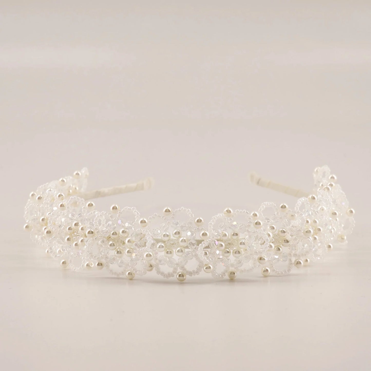 The Venice Lace White Pearl Headband