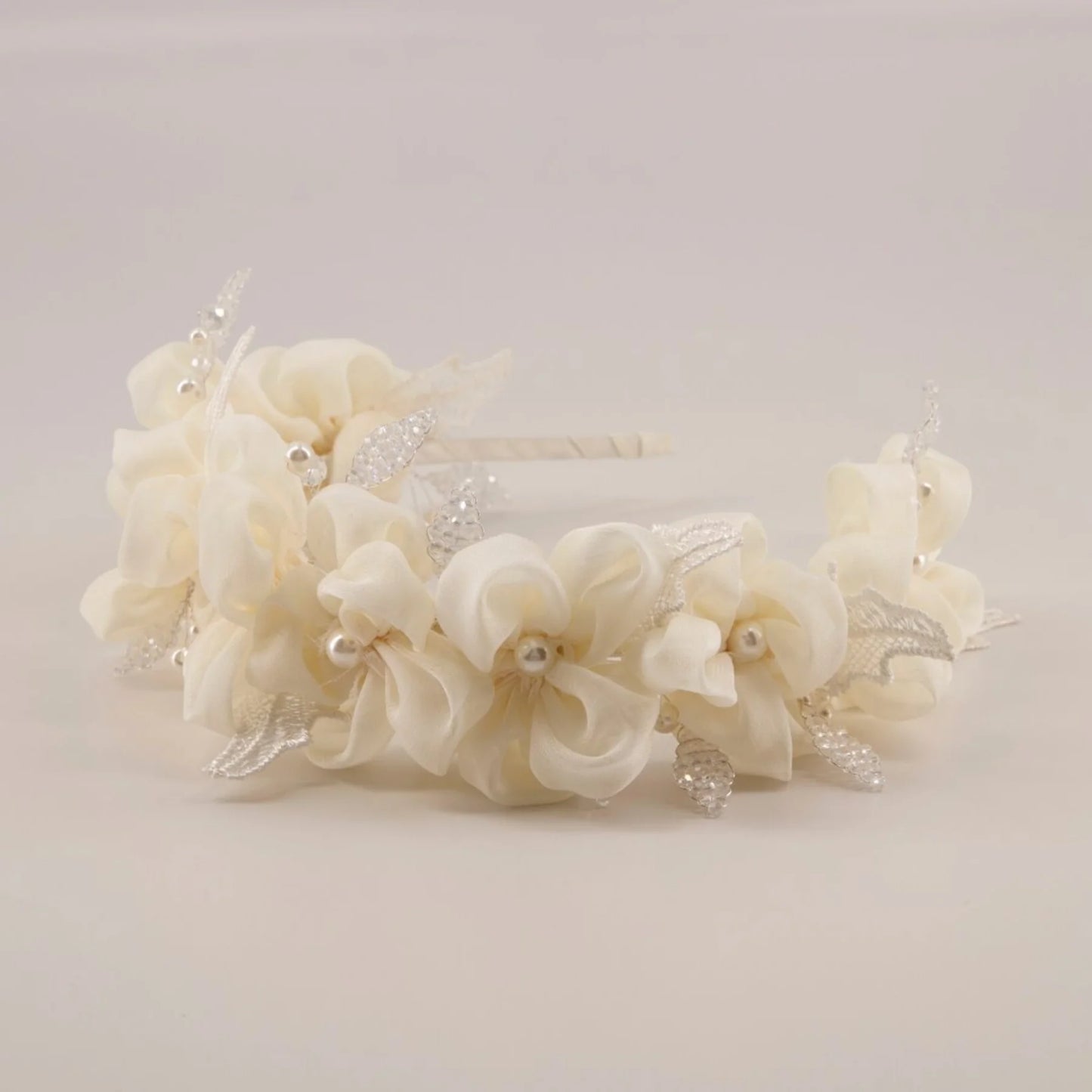 The Mila Flowers with Pearls & Crystals Headband