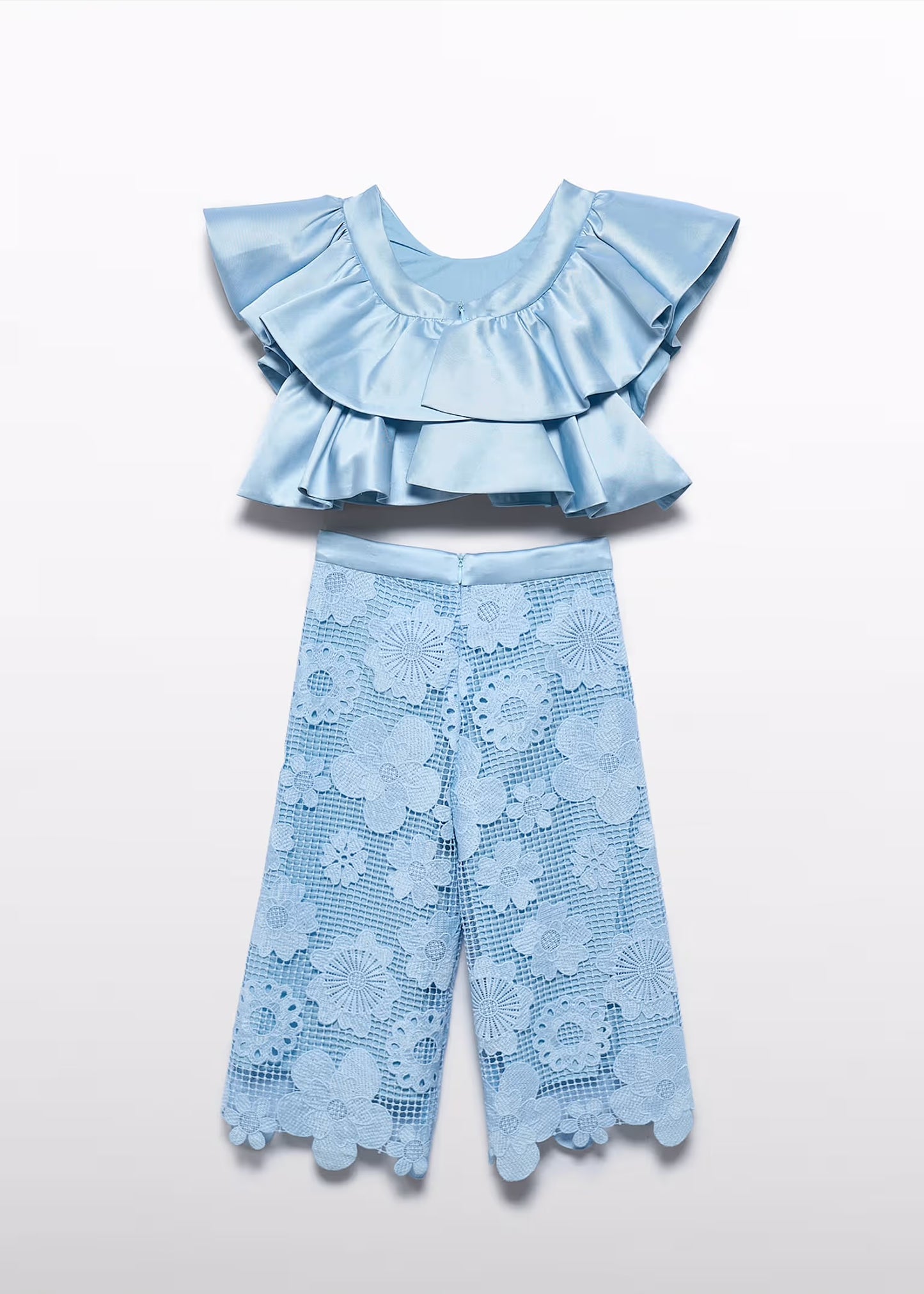 Abel & Lula Girl Guipure Culotte Pants and Top Set