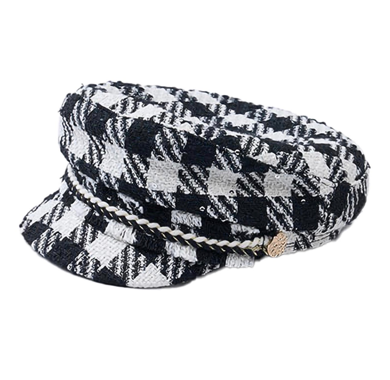 Abel & Lula Tweed Hounds Tooth Sailor Cap