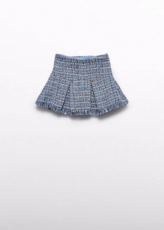 Abel & Lula Tweed Jacket, Tweed Skirt, Ribbed Knit Turtleneck Set