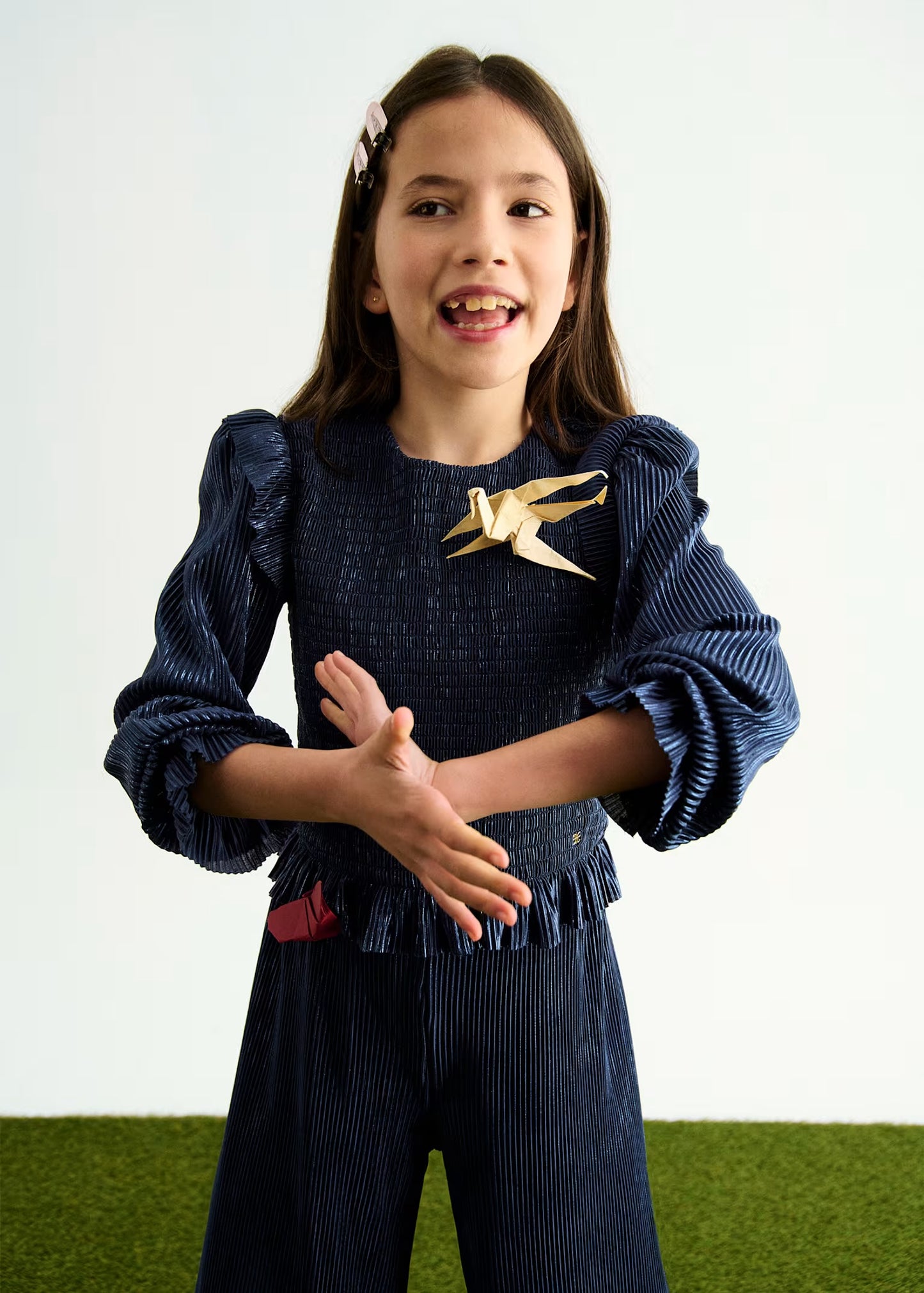 Abel & Lula Girl Pleated Knit Pants Set