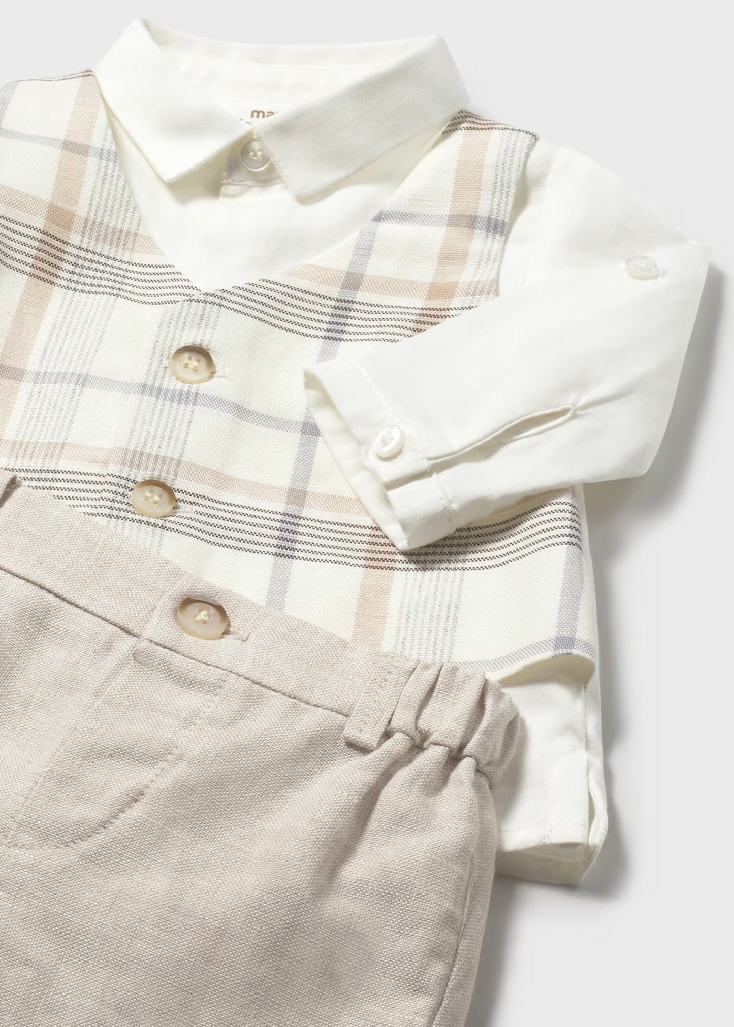 Mayoral Newborn Boy Shorts and Shirt with Faux Vest Set