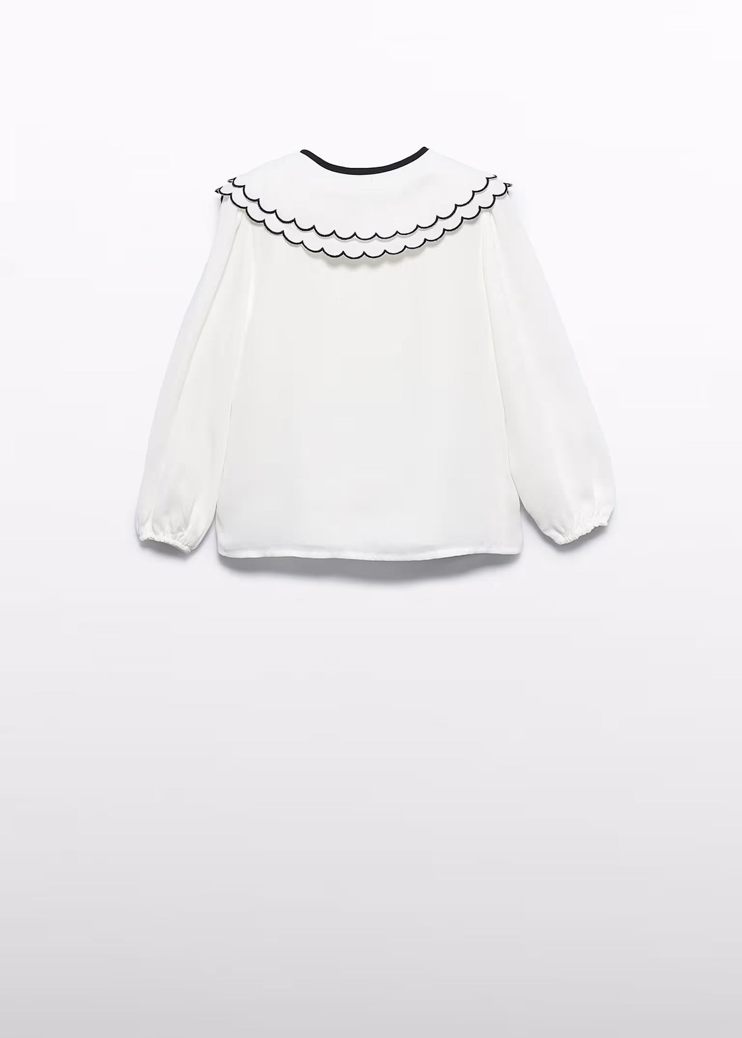 Abel & Lula Girl Chiffon Blouse with Embroidered Collar, Hound Tooth Shorts