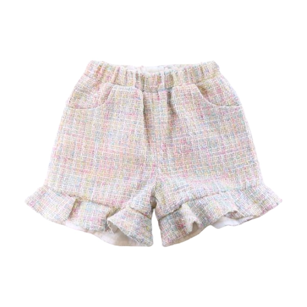 Girls SS Shirt & Tweed Shorts