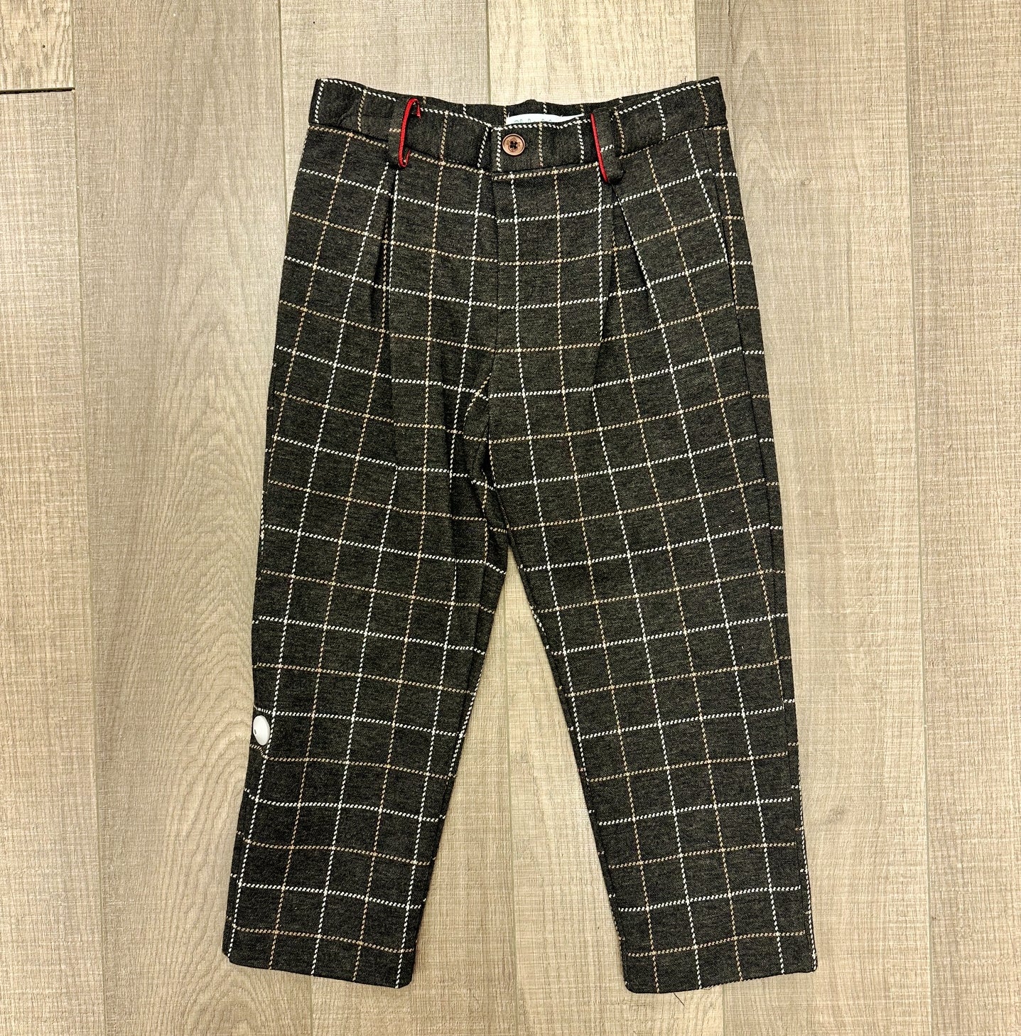 Abel & Lula Boys Knit Plaid Pants Set