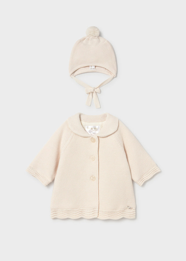 Mayoral Fur Lined Jacket & Hat Set