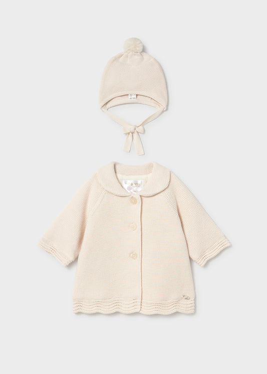 Mayoral Fur Lined Jacket & Hat Set