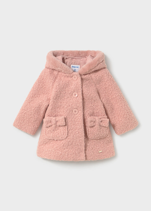 Mayoral Hooded Boucle Coat