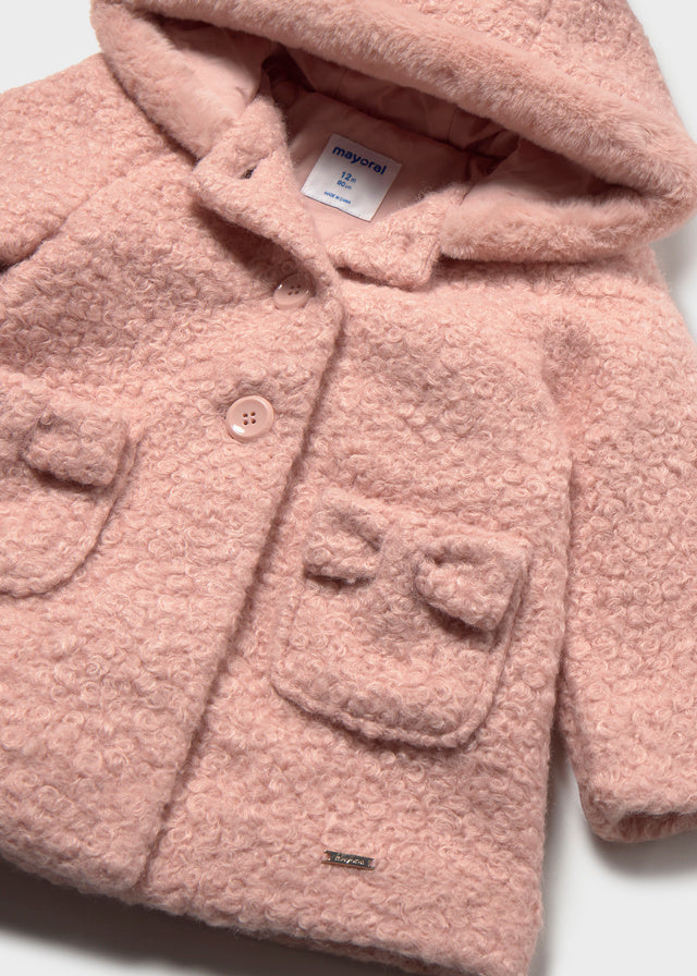 Mayoral Hooded Boucle Coat