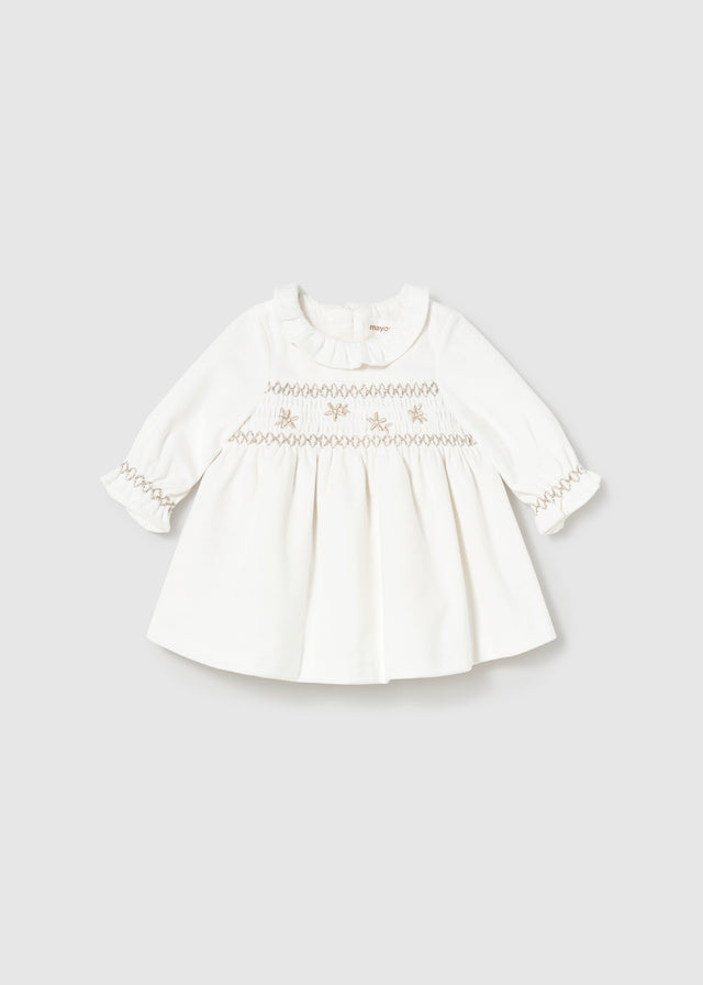 Mayoral Baby Velour Dress w/Smocking