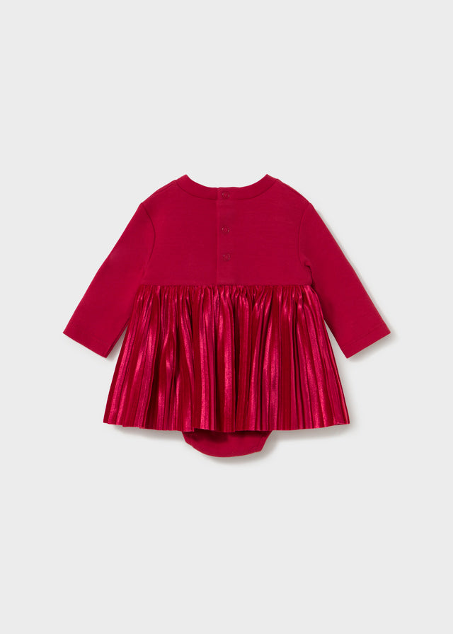 Mayoral Pleated Velvet Dress/Onesie
