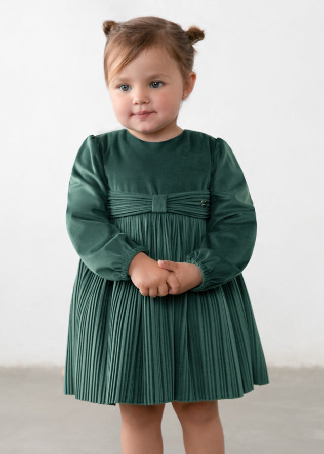 Mayoral Velvet Pleated Dress