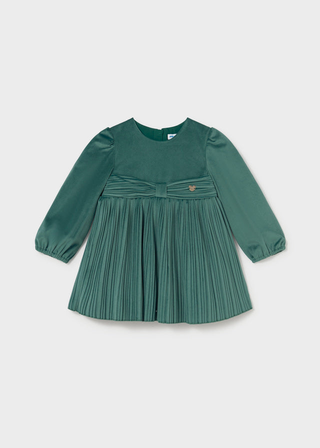 Mayoral Velvet Pleated Dress