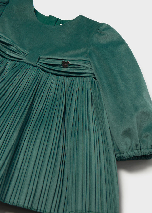 Mayoral Velvet Pleated Dress