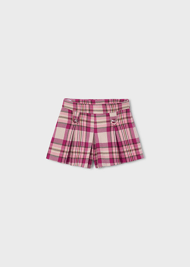 Mayoral Girl 2pc Cardigan & Plaid Skorts Set