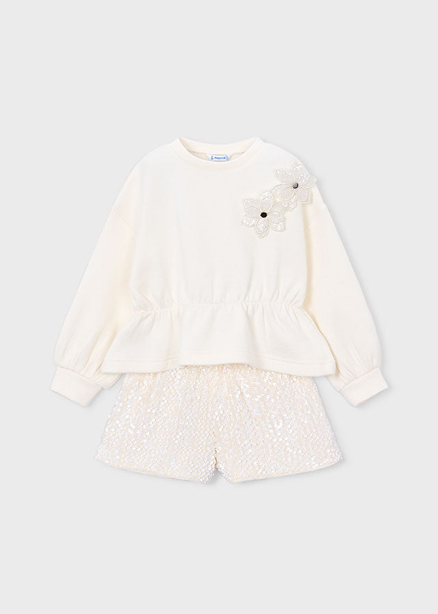 Mayoral Girl 2pc Sequin Shorts Set