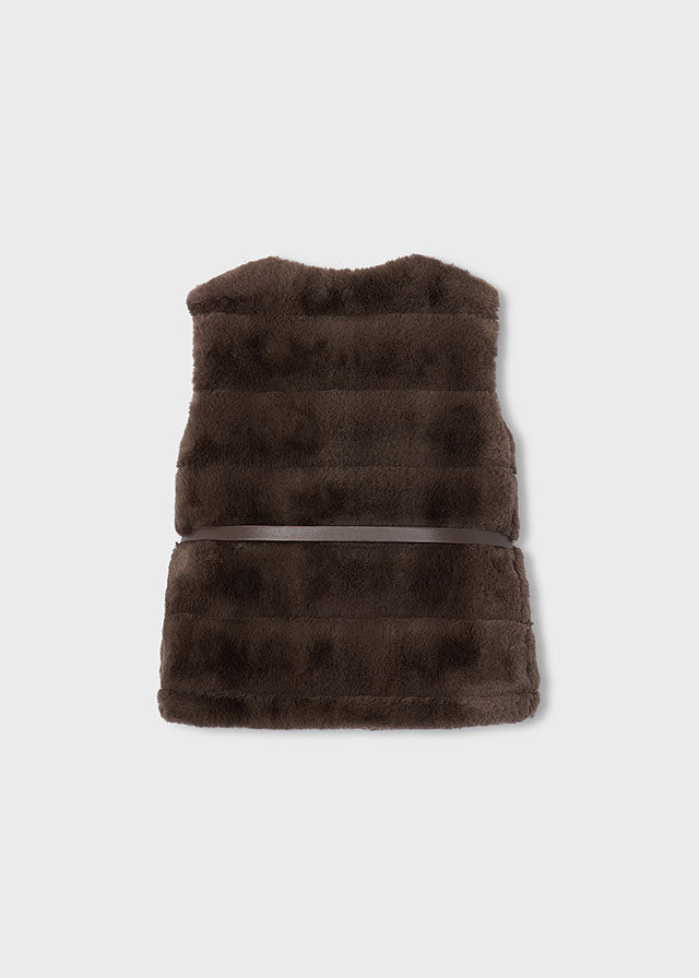 Mayoral Faux Fur Belted Vest