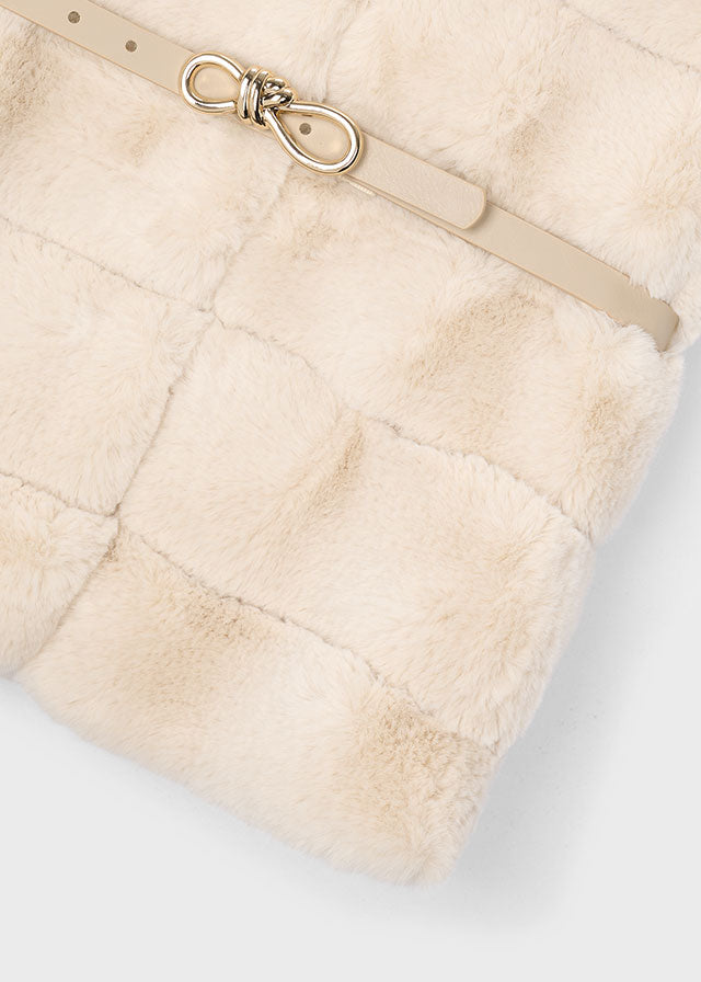 Mayoral Faux Fur Belted Vest