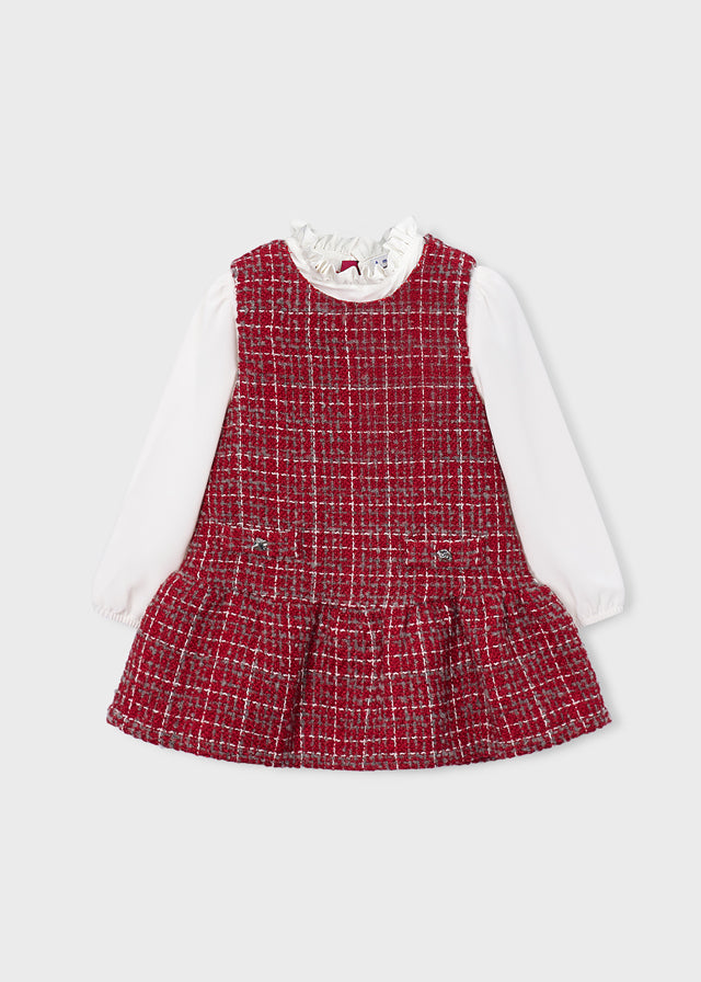 Mayoral Girl Pinafore Tweed Dress