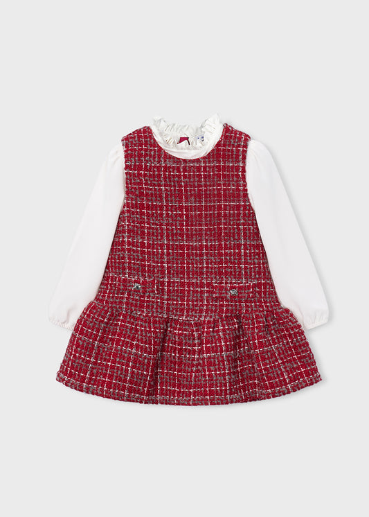 Mayoral Girl Pinafore Tweed Dress