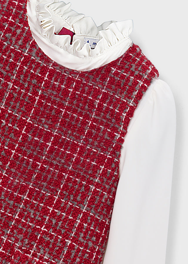 Mayoral Girl Pinafore Tweed Dress