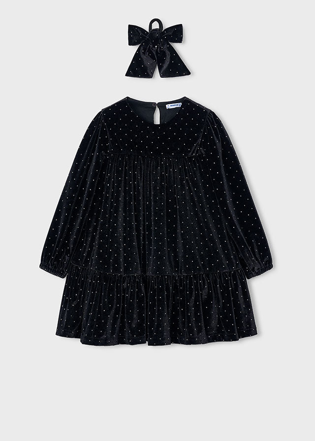 Mayoral Girl P.Dot Velvet Dress