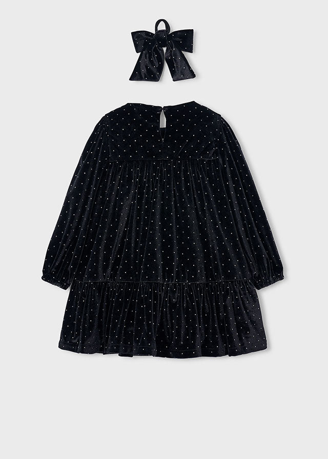 Mayoral Girl P.Dot Velvet Dress