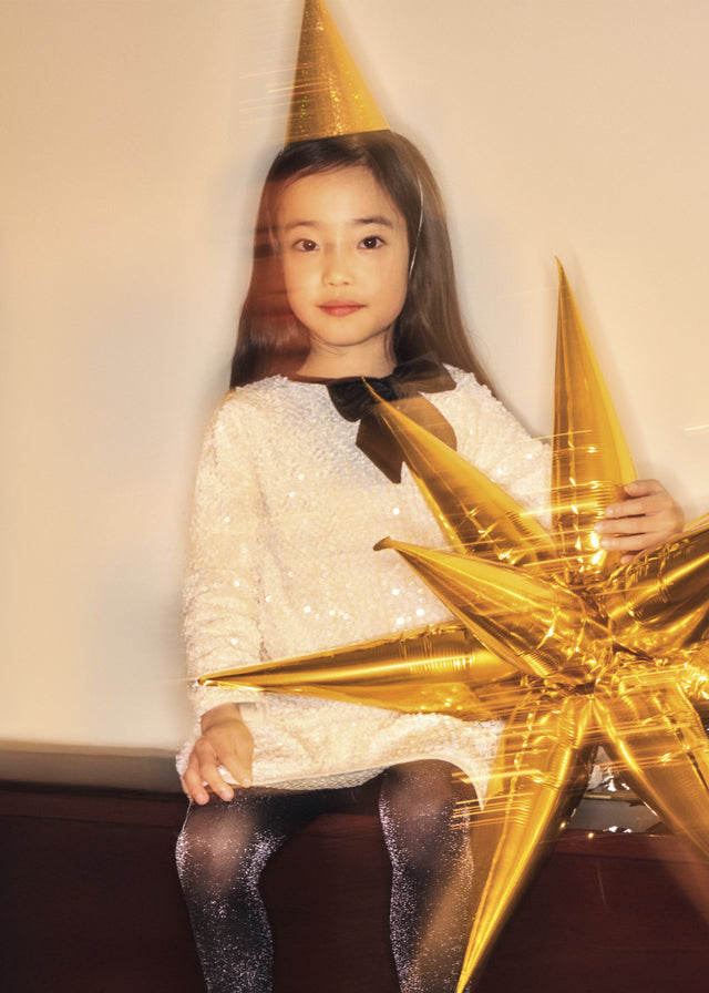 Mayoral Sequin Dress w/Bow