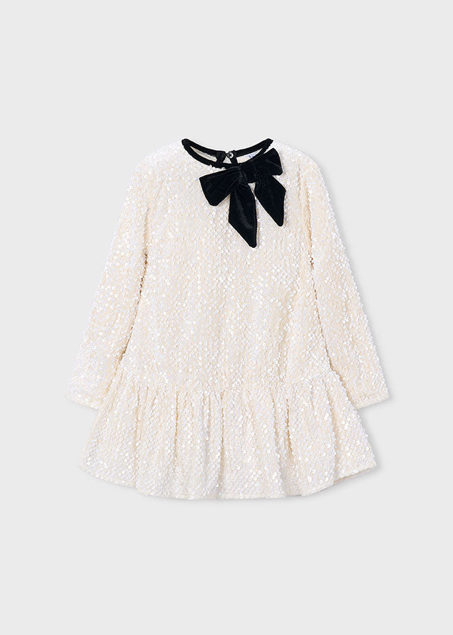 Mayoral Sequin Dress w/Bow