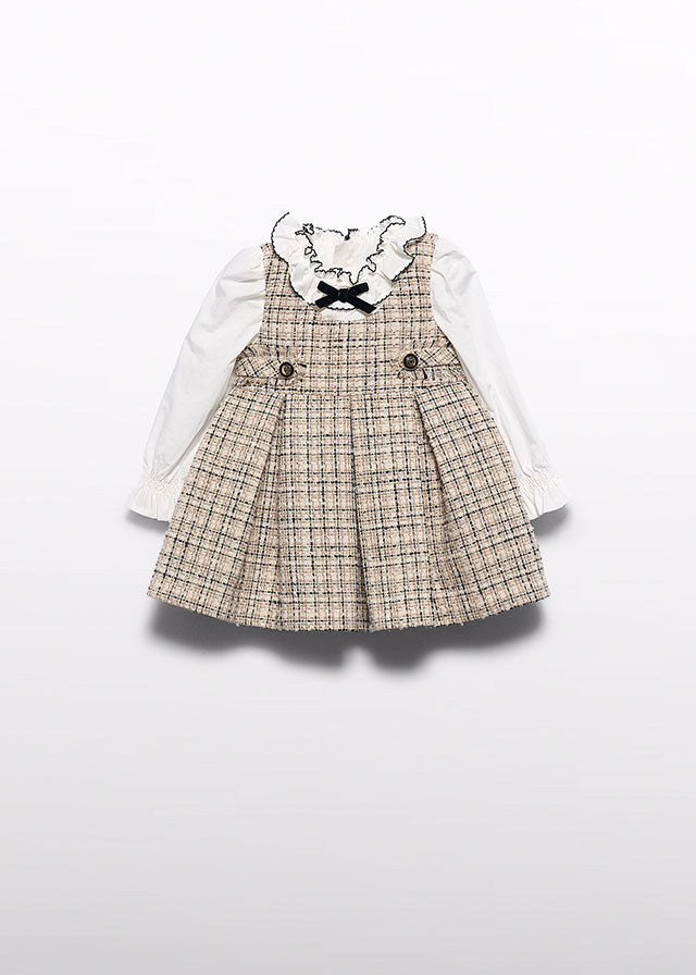 Abel & Lula Girl Tweed Pinafore Dress