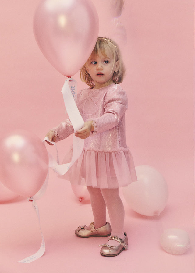 Abel & Lula Sequin Dress with Bow
