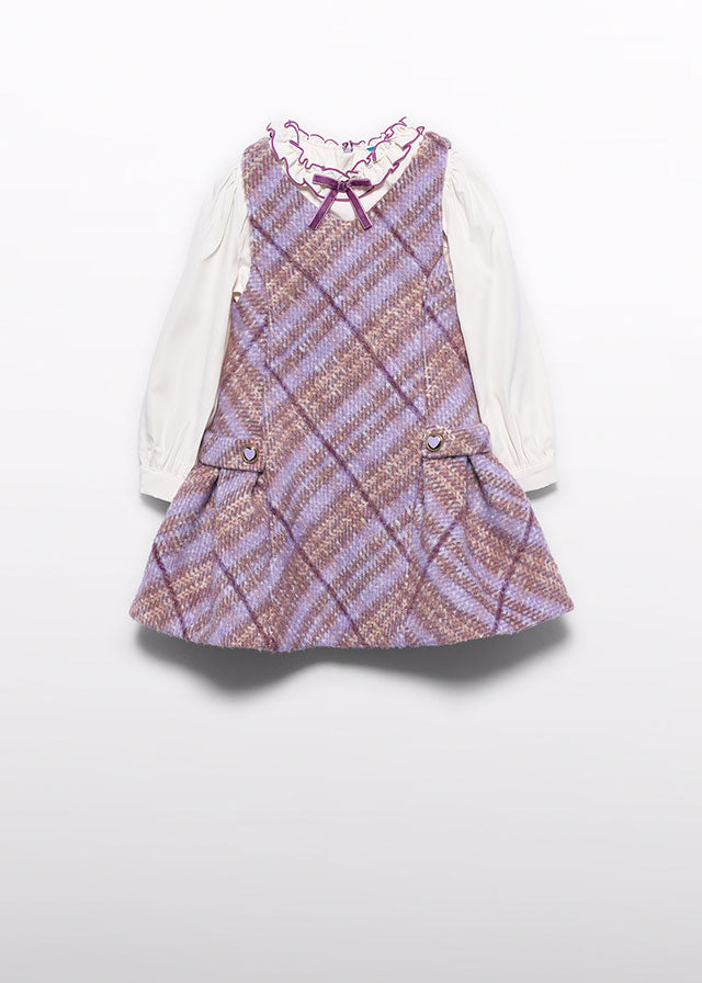 Abel & Lula Girl Tweed Pinafore Dress