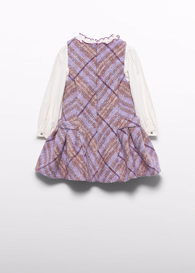 Abel & Lula Girl Tweed Pinafore Dress
