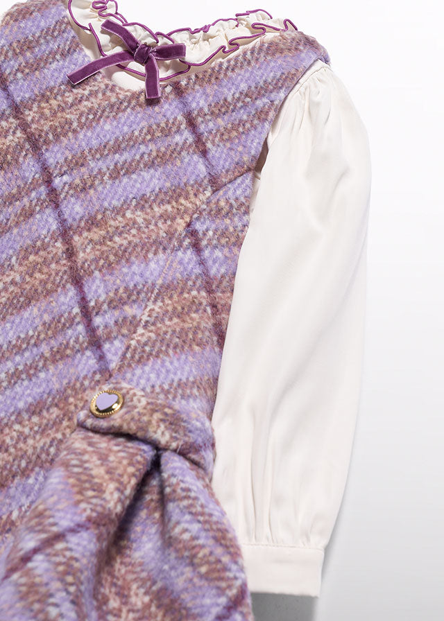 Abel & Lula Girl Tweed Pinafore Dress