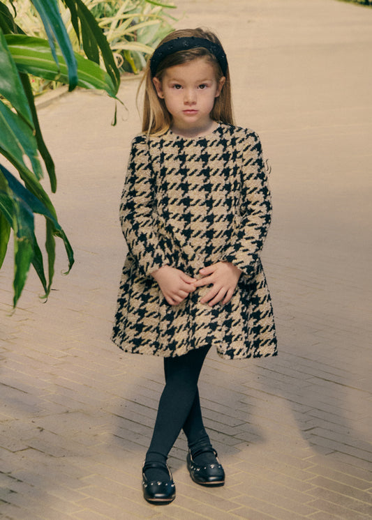 Abel & Lula Tweed Hounds tooth Dress