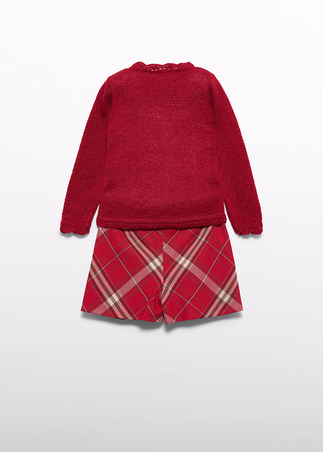 Abel & Lula Sweater & Plaid Shorts Set