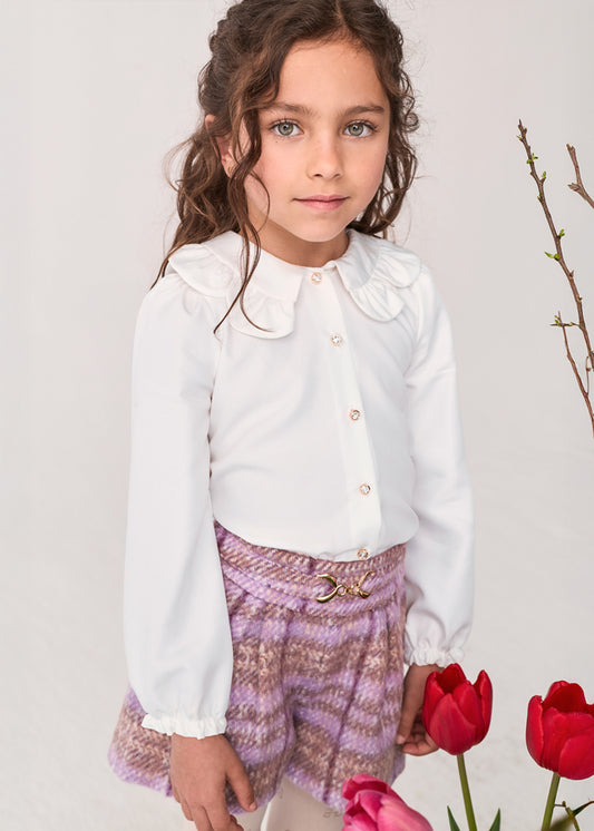 Abel & Lula Blouse & Tweed Shorts Set