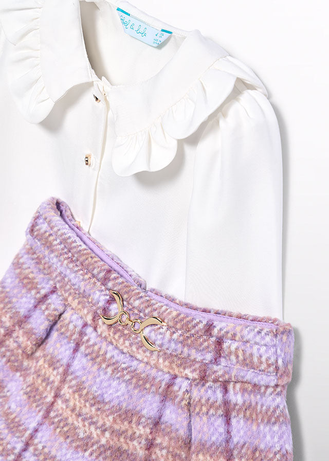 Abel & Lula Blouse & Tweed Shorts Set