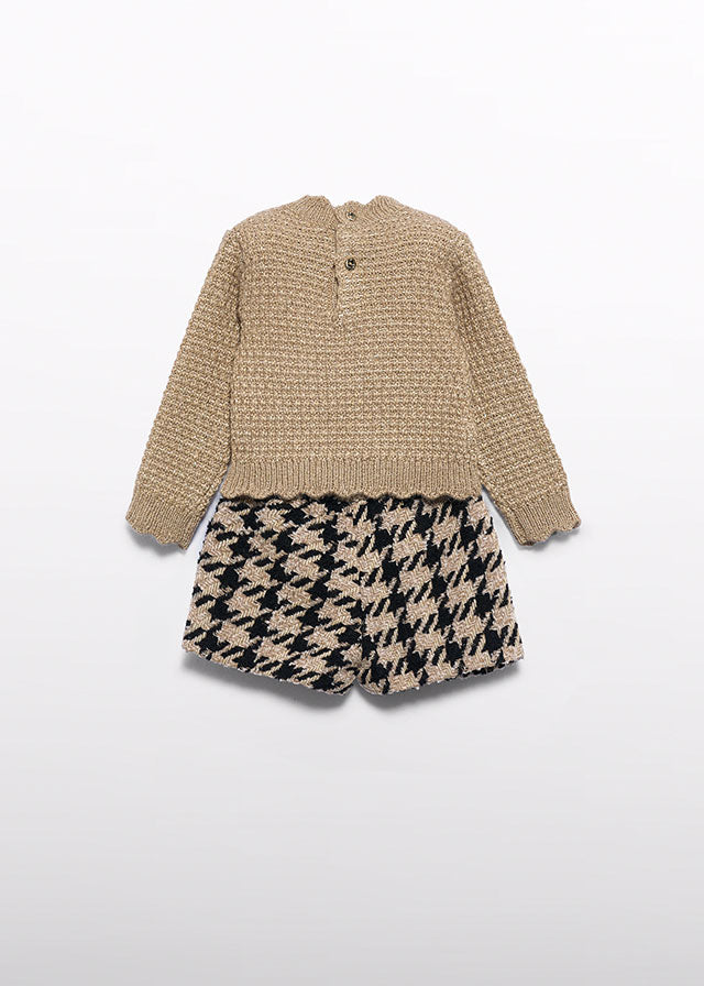 Abel & Lula 2pc Sweater & Tweed Shorts Set