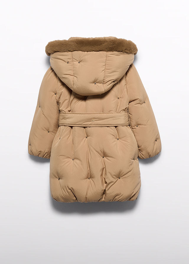 Abel & Lula Satin Jeweled Puffer Coat