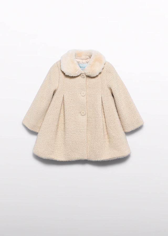Abel & Lula Wool Coat with Fur Collar