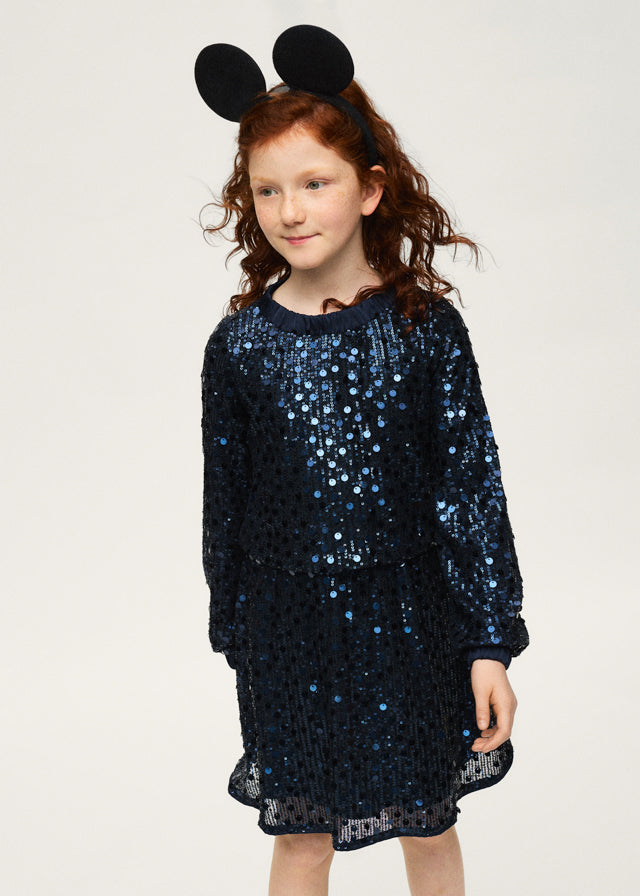 Mayoral Velvet Pleated Dress