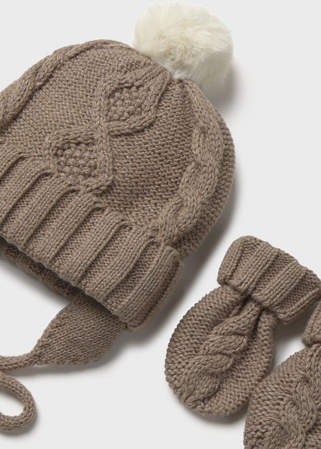 Mayoral Infant Baby 2pc hat & Mitts Set