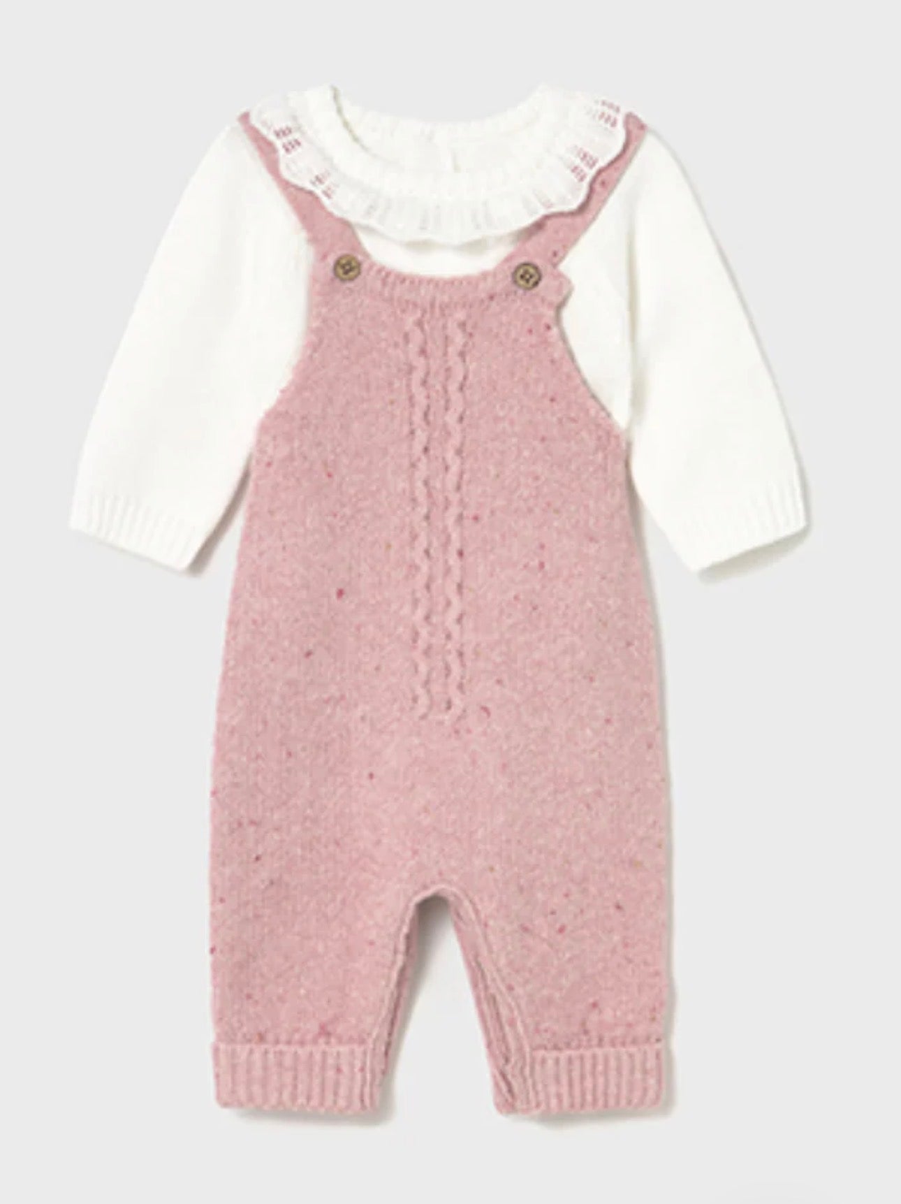 Mayoral Newborn Girl Dungaree and Sweater Set